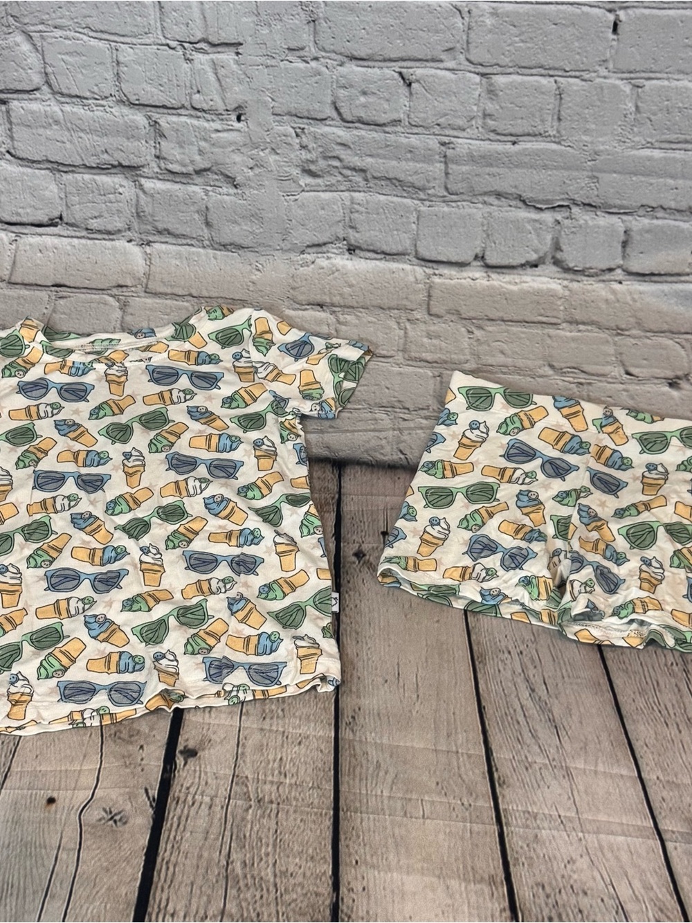 Dream Big Little Co Ice Cream Bamboo Shorts Set